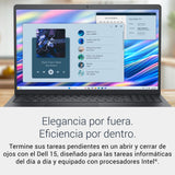 Dell 15 Ordenador PortátilDC15250 15.6" FHD (1920 x 1080) 120 Hz, Procesador Intel Core i5-1334U, Gráficos Intel UHD, 16GB RAM, 512GB SSD, Windows 11 Home, Teclado QWERTY Espanol - Negro Carbón