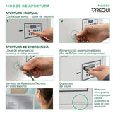 ARREGUI Magna 591020 Caja Fuerte Empotrable con Código y Llave | Caja de Doble Seguridad con Fondo Extensible para Dinero | Caja Fuerte de Pared Electrónica para Hogar u Oficina |26x36x15-25cm |14-23L