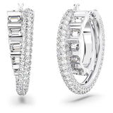 Swarovski Pendientes de Aro Rota para Mujer, Pendientes con un Diseño de Doble Aro, en Baño de Rodio, Colección Rota de Swarovski