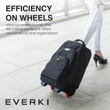 Everki Atlas - Mochila con Ruedas, con Compartimento Adaptable para portátil de 13 a 17.3", Color Negro