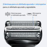 Braun Afeitadora Eléctrica Hombre Series 3 ProSkin 3040s, Máquina De Afeitar Barba En Seco Y Mojado, Cabezal De Precisión, 45 Min De Uso, Recargable, Peine MicroComb Para Un Afeitado Suave, Negro/Azul