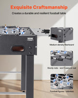 VEVOR Mesa de Futbolín, Tamaño Estándar, Ideal para Interiores, Hogar, Familia y Sala de Juegos, Juego de Fútbol Resistente, Incluye 2 Pelotas, Marcador y 2 Portavasos, 1212 x 610 x 838 mm, Negro