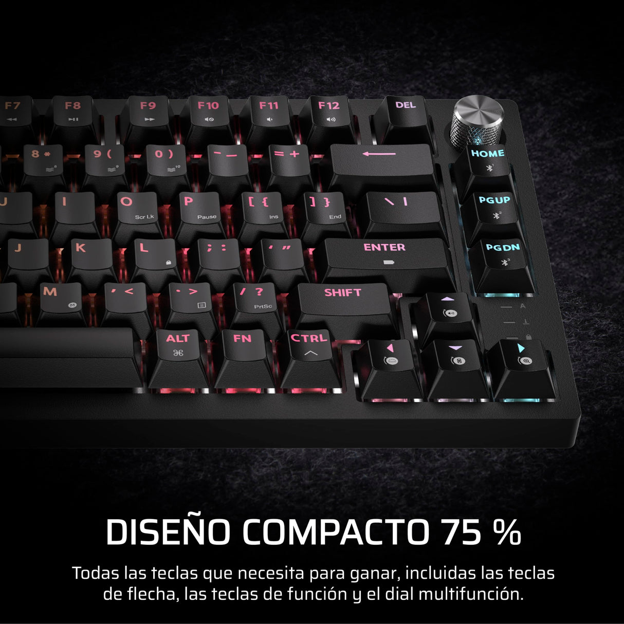 Corsair K65 Plus Wireless 75% RGB Teclado Mecánico para Juegos Intercambiable en Caliente – Interruptores Táctiles MLX Fusion Prelubricados – PBT Keycaps – QWERTY ES – Negro