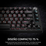 Corsair K65 Plus Wireless 75% RGB Teclado Mecánico para Juegos Intercambiable en Caliente – Interruptores Táctiles MLX Fusion Prelubricados – PBT Keycaps – QWERTY ES – Negro