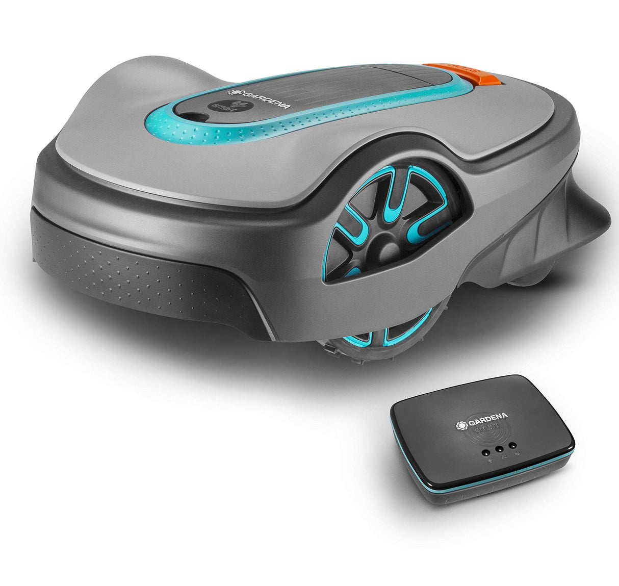 Gardena set smart SILENO life: robot cortacésped para superficies de < 750 m², control mediante aplicación del sistema smart, pasarela smart, versión ES (año modelo 2019) (19113-34)