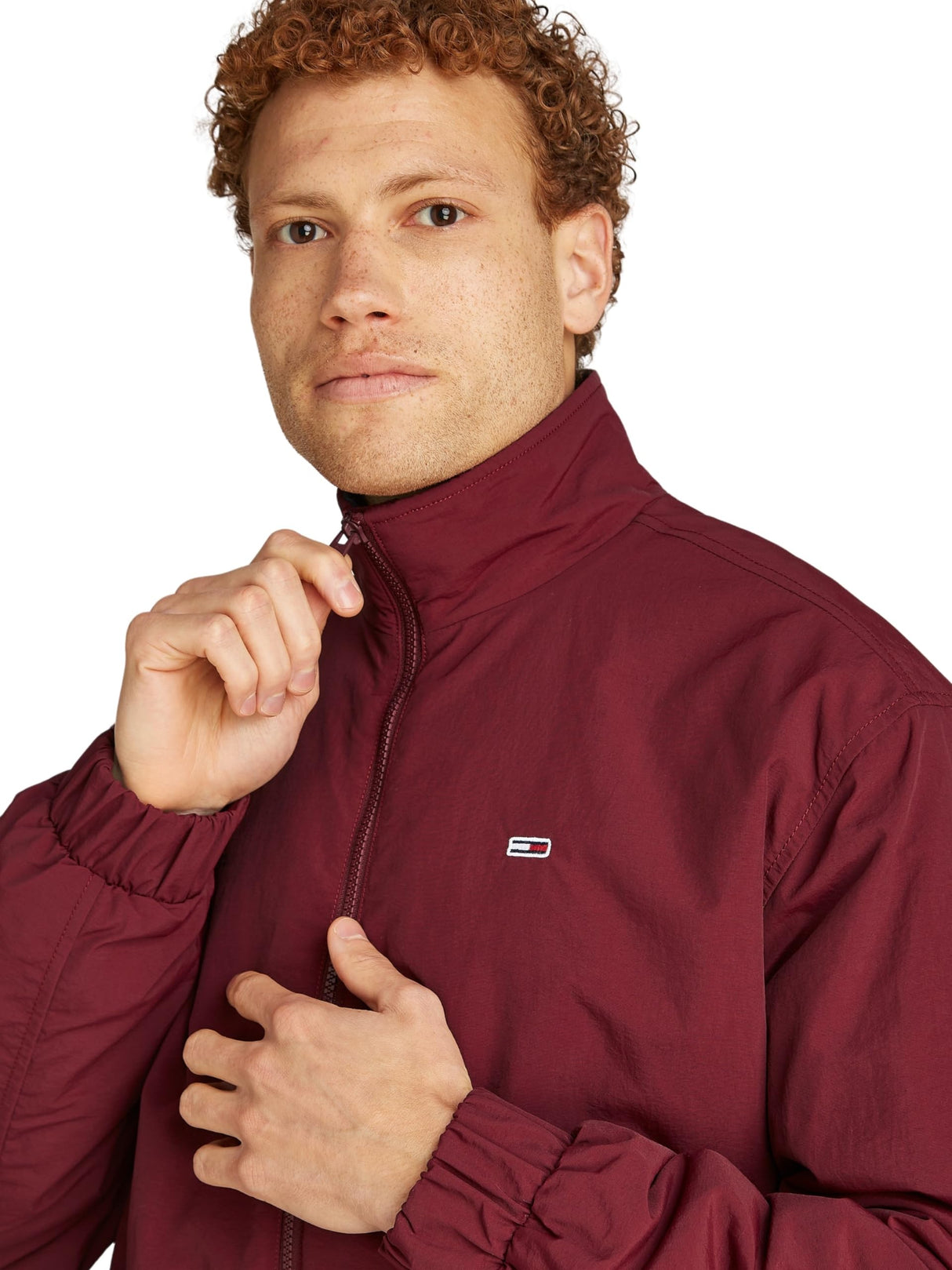 Tommy Jeans Cazadora Hombre Essential Padded Jacket con Cremallera, Rojo (Deep Rouge), L