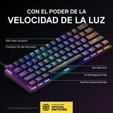 SteelSeries Apex 9 Mini - Teclado Mecánico de Gaming - Interruptores ópticos - Accionamiento de 2 puntos - Forma compacto Esports Mini 60 % - Interruptores intercambiables - Teclado nórdico (QWERTY)