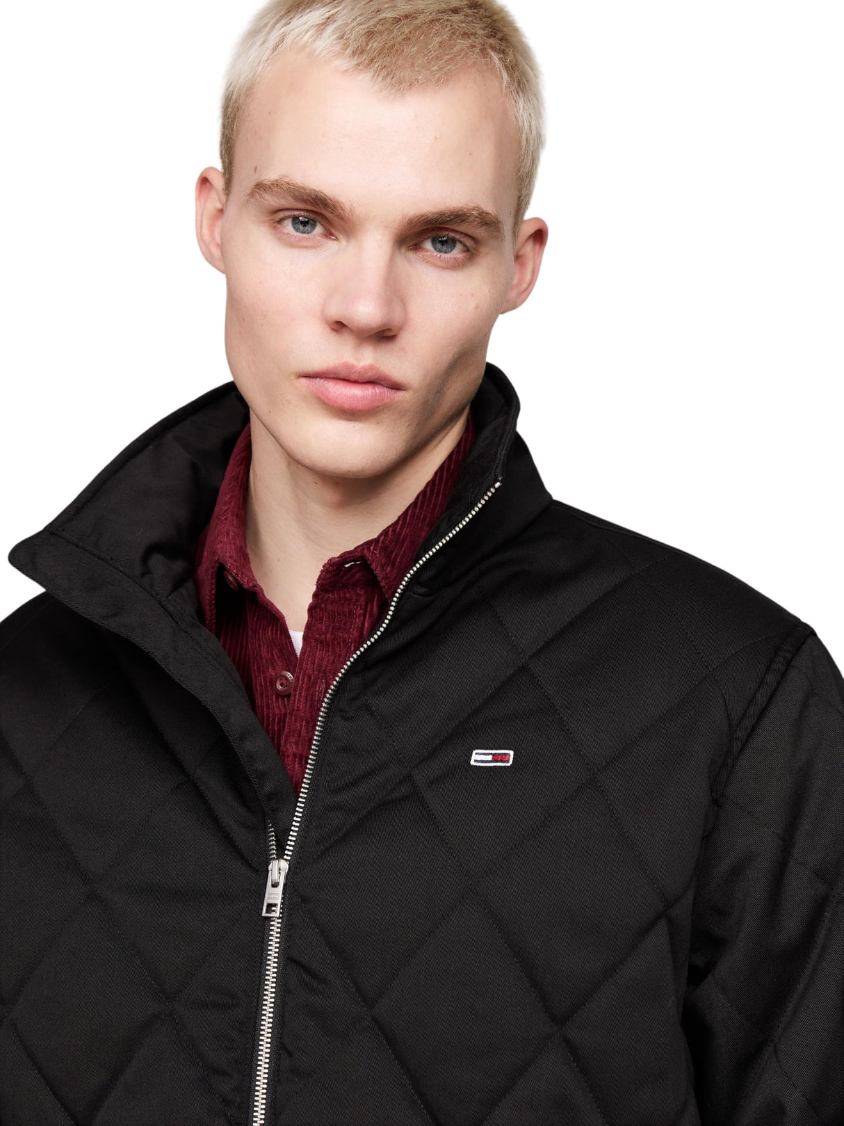 Tommy Jeans Cazadora Acolchada Hombre Essential Quilted Jacket con Cremallera, Negro (Black), L