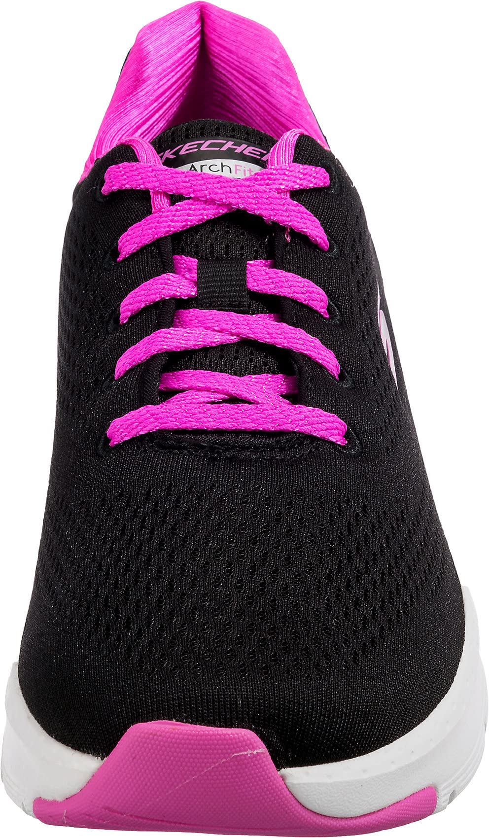 Skechers Arch FIT, Zapatillas Mujer, Black/Light Pink, 36 EU