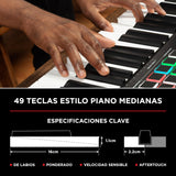 M-Audio Oxygen Pro 49 - teclado controlador MIDI USB con 49 teclas, beat pads, perillas asignables de MIDI, botones y faders, más pack de sonidos de Native Instruments (integración de NKS)