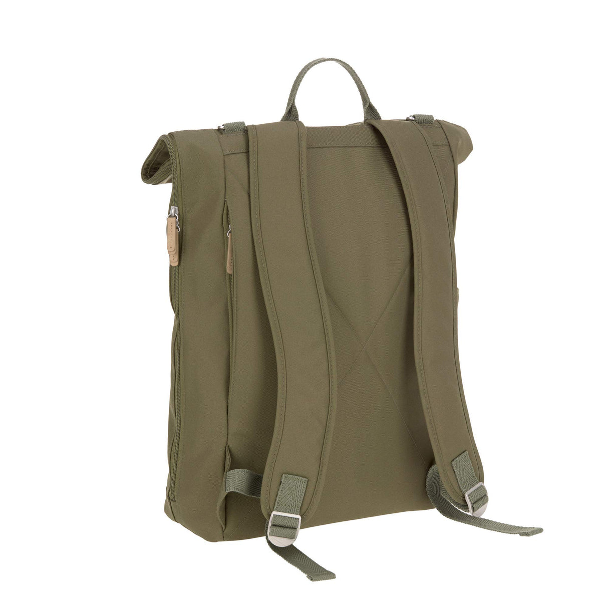 LÄSSIG Bolsa para pañales, cambiador, fijación para cochecito de bebé, soporte para botellas, fabricado de forma sostenible/GRE Rolltop Backpack, verde