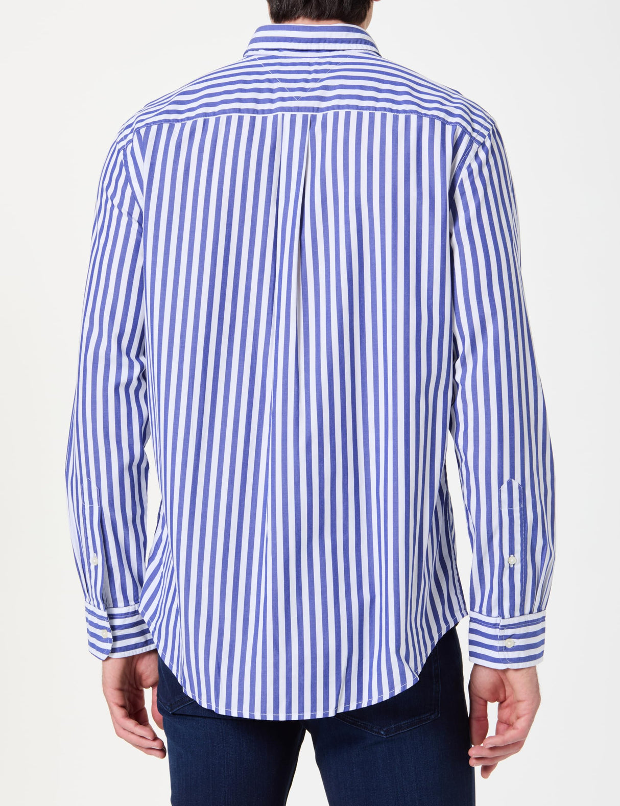 Tommy Hilfiger Camisa Hombre Flex Poplin Bold Stripe con Bolsillo en el Pecho, Multicolor (Wedge Blue/Stripe), M