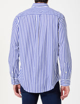 Tommy Hilfiger Camisa Hombre Flex Poplin Bold Stripe con Bolsillo en el Pecho, Multicolor (Wedge Blue/Stripe), M