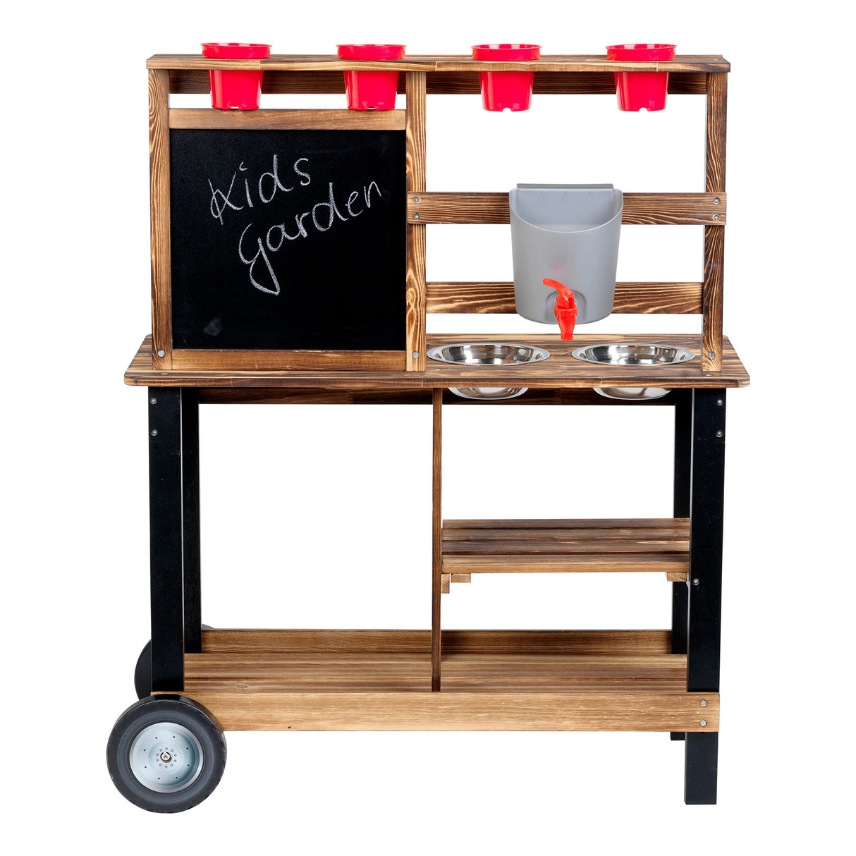Theo Klein 2368 Beach Picnic, BBQ Country cocinita de Verano, Cocina de Madera con Parrilla y Plantas, con Accesorios, Juguete para niños Desde 3 años