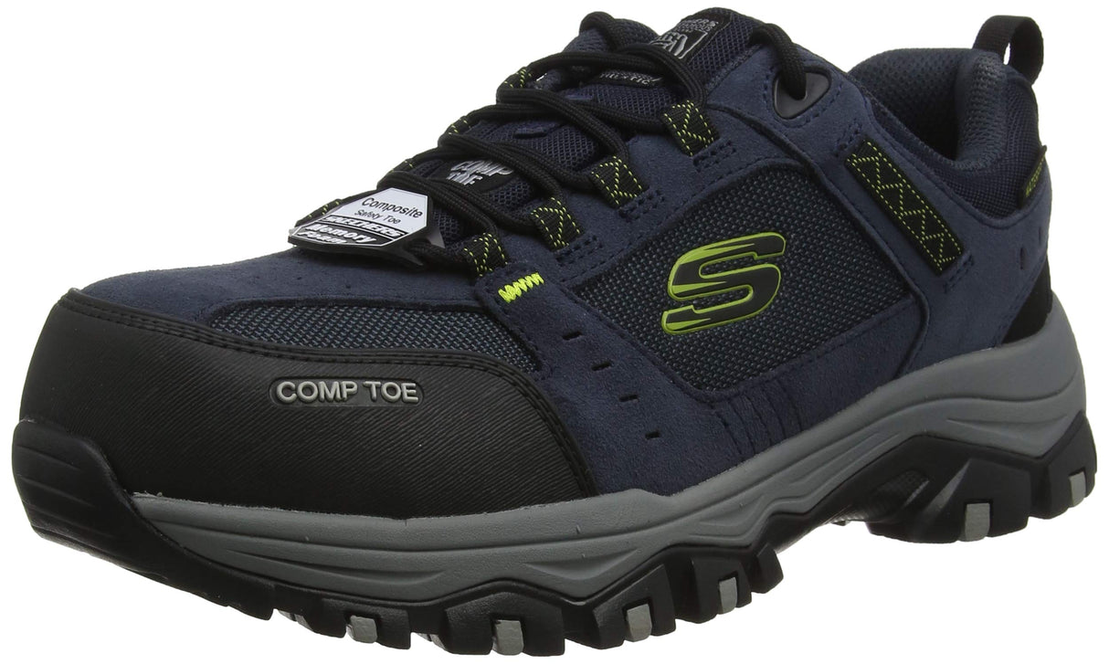 Skechers GREETAH, Zapatillas para Hombre, Navy Suede Leather W/ Textile, 42.5 EU