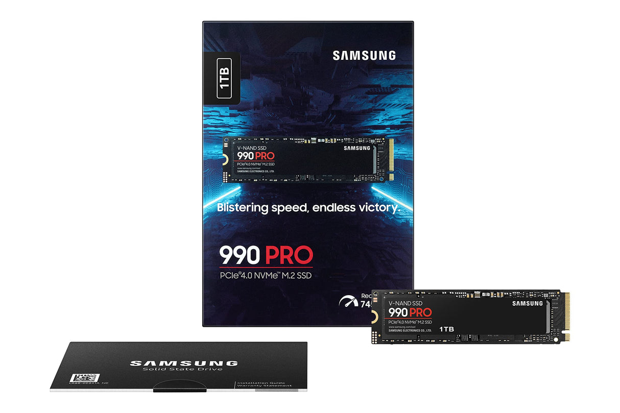 SAMSUNG Unidad de estado sólido 990 Pro M.2 1000 GB PCI Express 4.0 V-NAND MLC NVMe, negro, MZ-V9P1T0BW