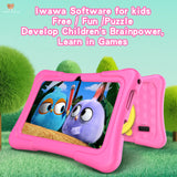 PRITOM Kids Tablet 7 Pulgadas, Android 11, 2GB RAM 32GB ROM, BT, WiFi, cámara Dual, Educativo, Control Parental, Software para niños con Estuche para Tableta para niños, Tipo C, Rosa