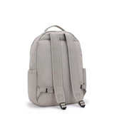Kipling Seoul - Mochila para laptop de 15 pulgadas para mujer, duradera, espaciosa con correas acolchadas para el hombro, mochila escolar (paquete de 1), Gris Gris, L, Seoul - Mochila para portátil de