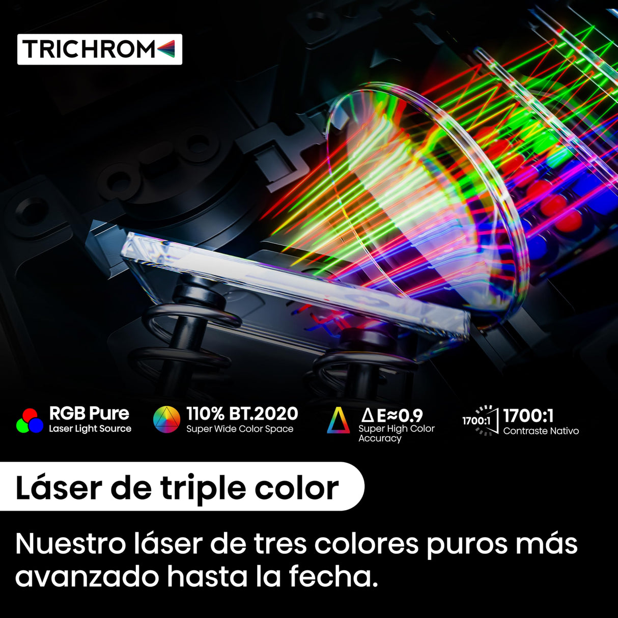 Hisense C2 - Mini Proyector Laser UHD 4K Smart TV, de 65 a 300 Pulgadas, 2000 Lumen, Dolby Vision Atmos, Audio JBL con Subwofer, Fuente Laser Tricolor, Zoom Digital, Autoenfoque, Contraste 1700:1
