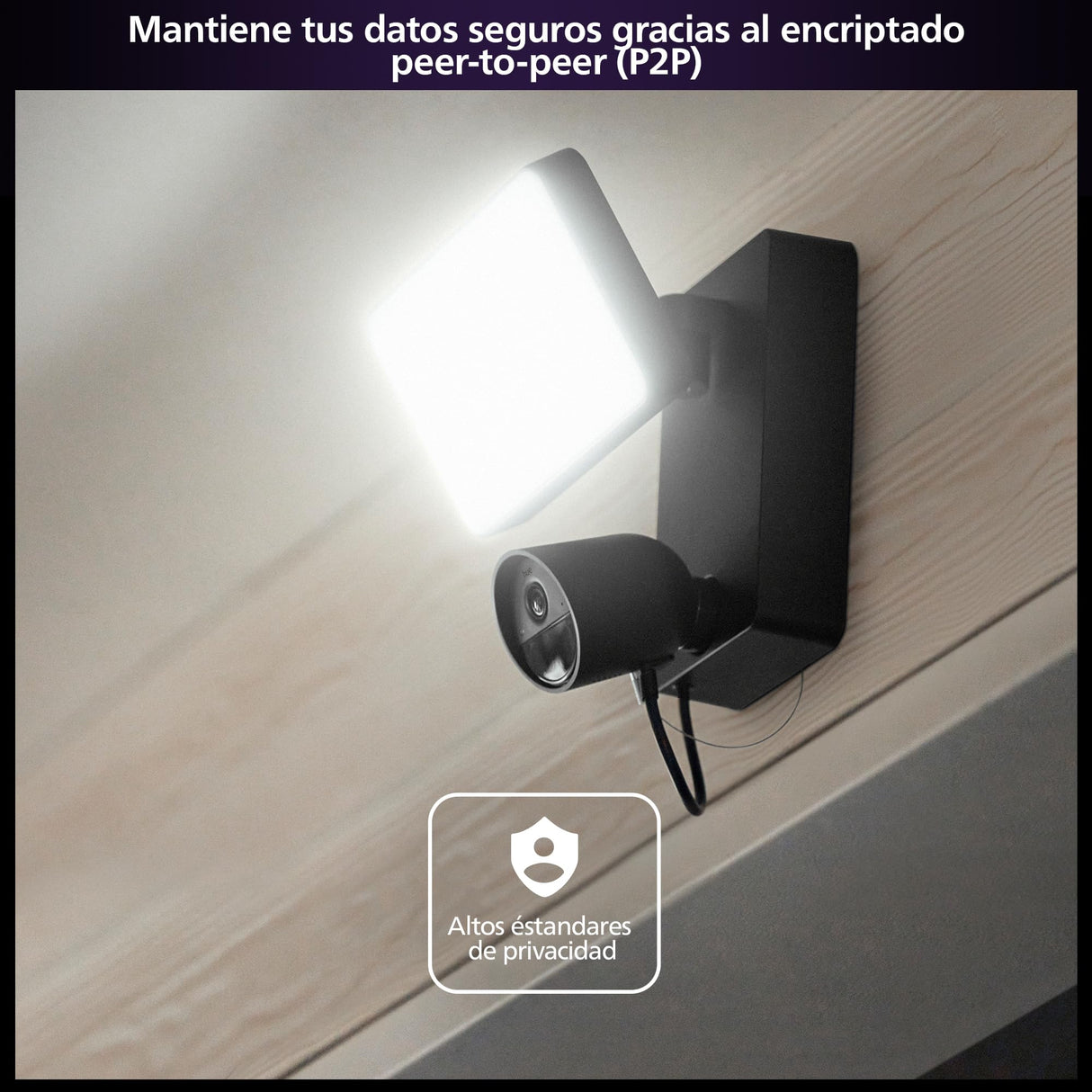 Philips Hue Secure - Cámara de Vídeo Vigilancia con Foco LED, resolución 1080p, Ideal para Exterior, fácil instalación, Audio bidireccional, Funciona con App