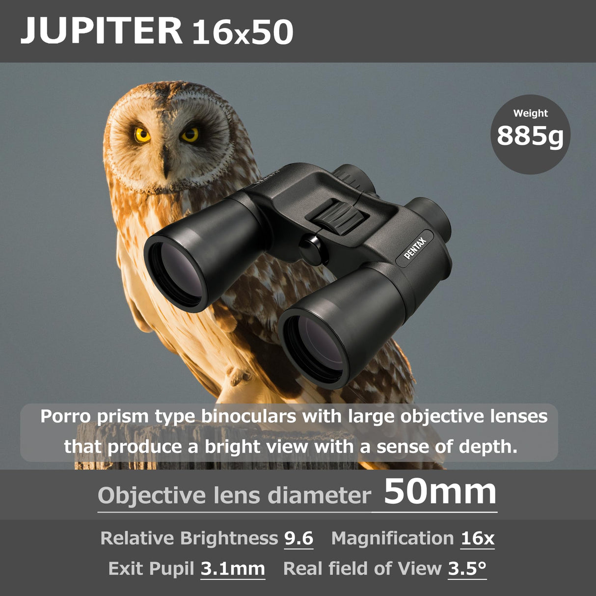 Pentax Prismático Jupiter 16X50, Negro
