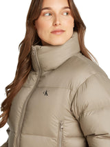 Calvin Klein Cazadora acolchada Mujer Down Cropped Puffer corta, Beige (Brindle), XL