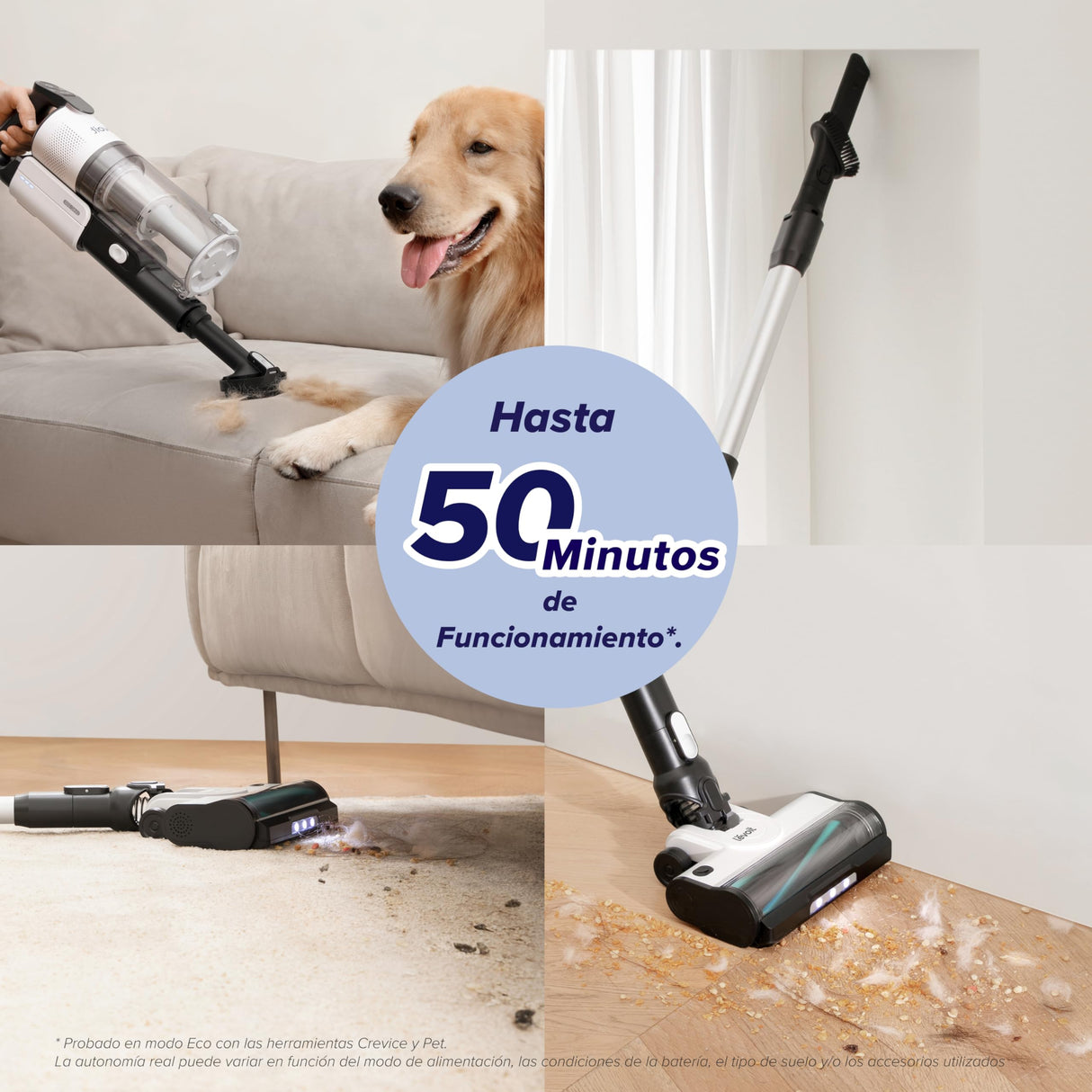 LEVOIT Aspiradora sin Cable, Antienredos para Mascotas, Autonomía de 12-50min, 4 en 1 Aspirador con Batería Extraíble, 99,9% de Filtración, Aspiradora Escoba para Alfombras, Suelos Duros, Coches
