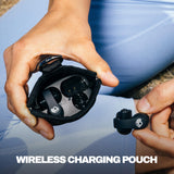 Skullcandy Push 720 Open Auriculares Open Ear Inalámbricos Bluetooth, Impermeables, Diseño Ligero de Clip, 30 Horas de Autonomía, Bolsito de Carga Inalámbrica, Micrófono para iPhone Android - Negro