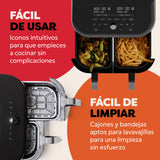 Instant Pot Freidora de aire Vortex Plus Dual, Negro con mirilla, de gran capacidad (8L), Con dos cestas de 3,7 L, ventana transparente, función deshidratadora, grill, horneado, asado, recalentado