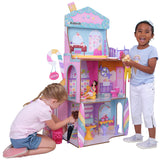 KidKraft Casa de Muñecas de Madera Castillo de Caramelo con Muebles y Accesorios, Casita con Figura de Lama Unicornio, para muñecas de 30 cm, Juguetes niños y niñas 3+ años (20242)