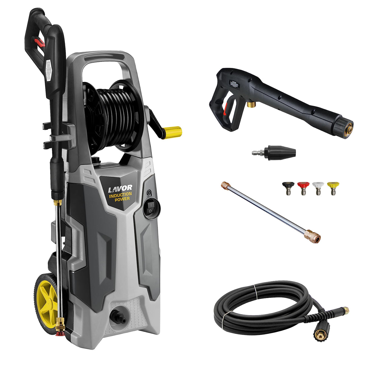 Lavor Hidrolimpiadora de agua fría CRUISER 200 Extreme con enrollador de manguera y motor de inducción, Presión max 200 bar, Caudal max 300 litros por hora, Motor 2300 Watt