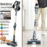 Beldray BEL01727TTVDE Titanium Smartflex inalámbrico Vacuum Cleaner – Multi-ciclónico 1L Stick Vac, Flexi-Bisagra, LED Digital Display, Indicador de Nivel de batería, Sensor de Bloqueo Inteligente,