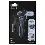 Braun Series 6 60-N7650cc Afeitadora Eléctrica Hombre de Lámina para Barba, con Centro de Limpieza SmartCare, Recortadora Barba, Depiladora Corporal, Uso en Seco y Mojado, Recargable, Inalámbrica,Gris