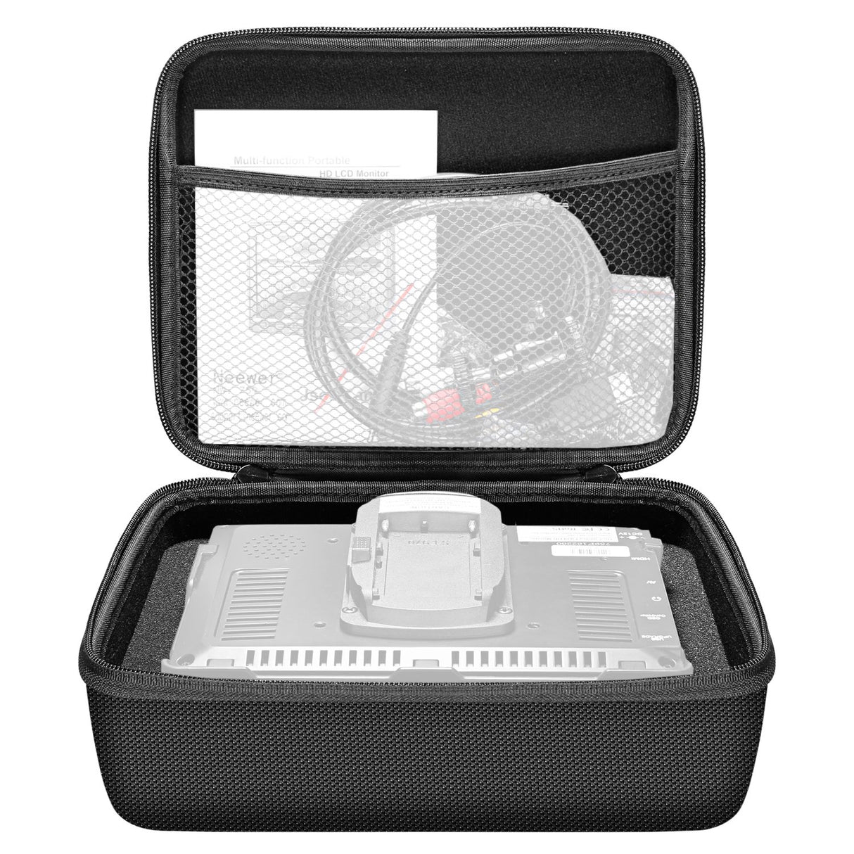 NEEWER F100 7 Pulgadas Monitor de Campo de Cámara HD Asistente de Video Delgado IPS 1280x800 4K Entrada HDMI 1080p con 2600 mAh Li-ion Catería/Cargador USB, Estuche de Transporte para Cámaras DSLR