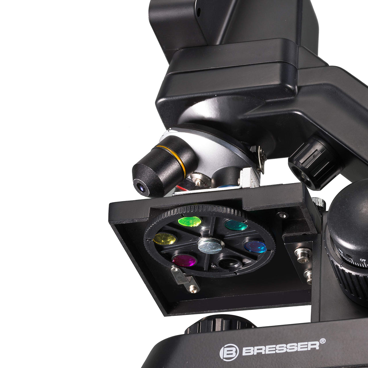 Bresser Biolux Touch - Microscopio LCD de 5 MP para Escuela y Hobby, con Mesa mecánica Cruzada, HDMI, USB y SD, Negro