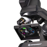 Bresser Biolux Touch - Microscopio LCD de 5 MP para Escuela y Hobby, con Mesa mecánica Cruzada, HDMI, USB y SD, Negro