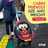 Flyte Scooter Maleta Plegable para niños – Perry el pingüino, Carcasa rígida, Paseo con Ruedas, 2 en 1, 18 Pulgadas, Capacidad de 25 litros, Red, 18-Inch, Perry el pingüino