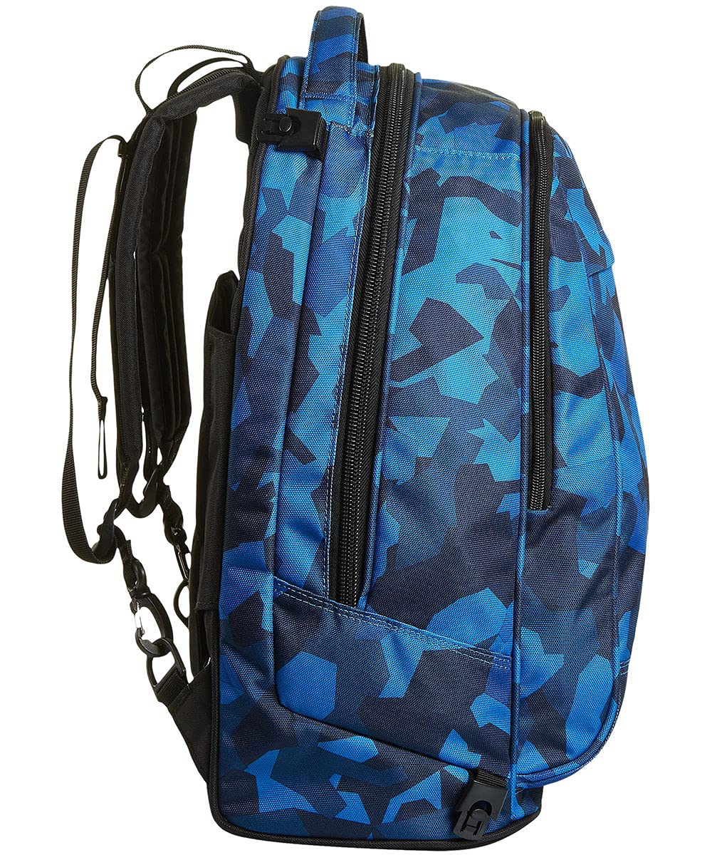 Invicta Mochila con Ruedas Desmontables + Carro, CAMO SQUARED, Azul Camu - Mochila 3 en 1, Trolley Escolar con Carro, Crossover System - Bolso Escolar Niños y Adolescentes - Doble Bolsillo Frontal