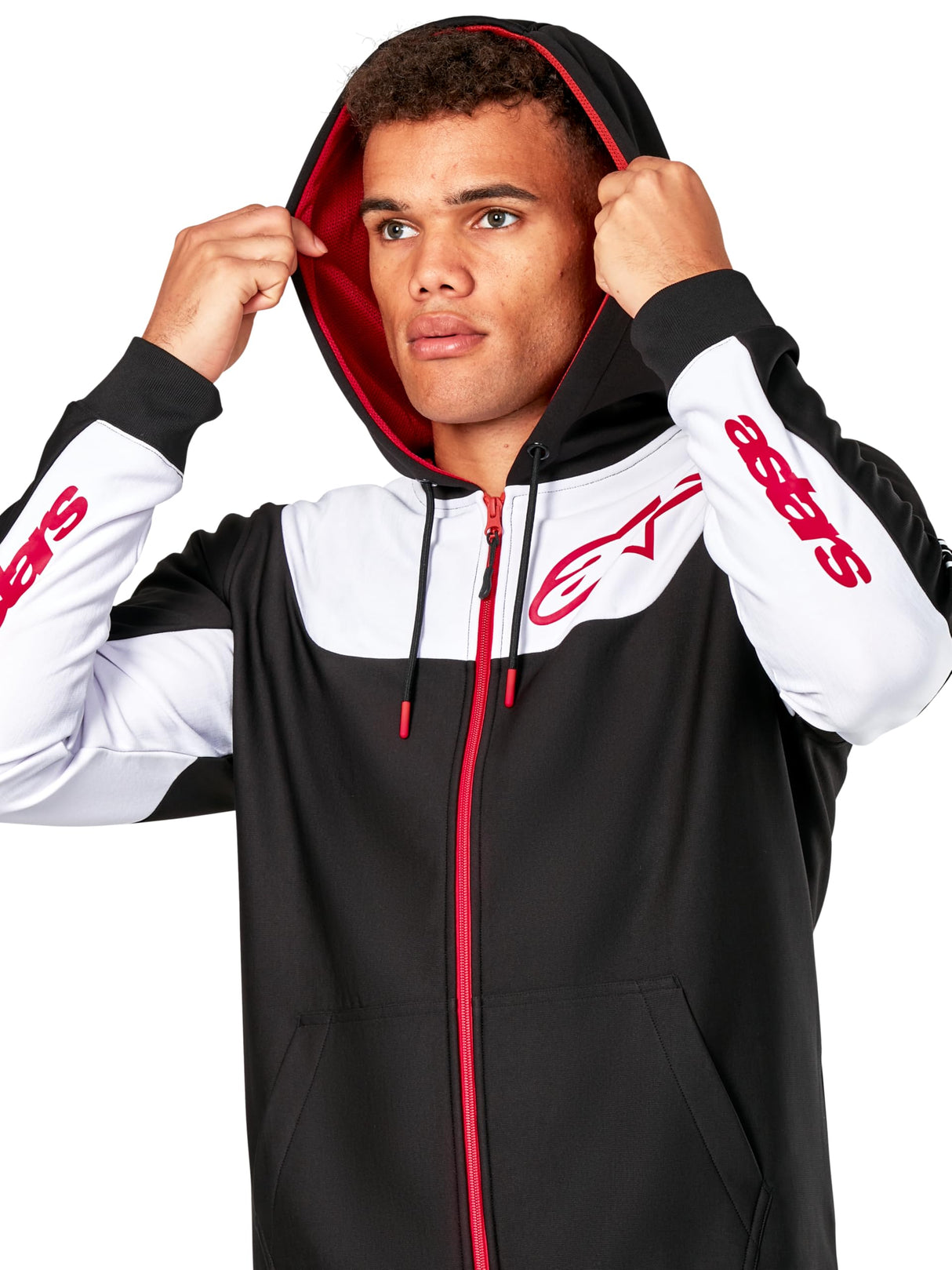 Alpinestars Sessions V3 Hoodie Sweatshirt Sudadera con Capucha para Hombre Negro/Blanco/Rojo M