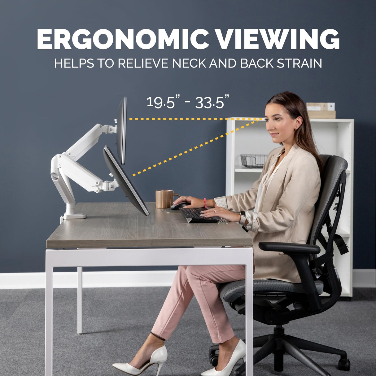 Fellowes Brazo para Monitor Doble Platinum Series - Soporte para Monitor Ajustable, con Funciones de inclinación, Giro y rotación y con 2 Puertos USB - Tamaño máximo del Monitor 32" - Blanco