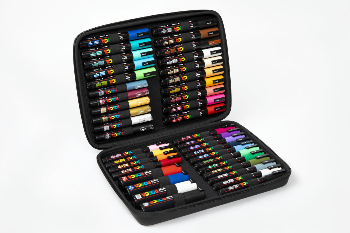 Uni-Ball 186840 - POSCA Marker Set, 40 rotuladores acrílicos en anchos de trazo PC-1MC, PC-3M, PC-5M, PC-8K