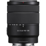 Sony Lente Zoom (Montura E, Formato APS-C, 18 - 135 mm F3.5-5.6 Oss, Zoom de 7.5 X), Color Negro