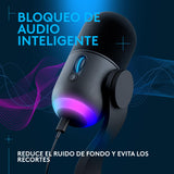 Logitech G Yeticaster GX, micrófono dinámico de gaming supercardioide con brazo, iluminación RGB y LIGHTSYNC, micrófono USB tipo difusión para PC y Mac, con uso para grabación y streaming - Negro
