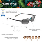Maui Jim Ilikou Gafas, Matte Black, 59-16-140 Unisex Adulto