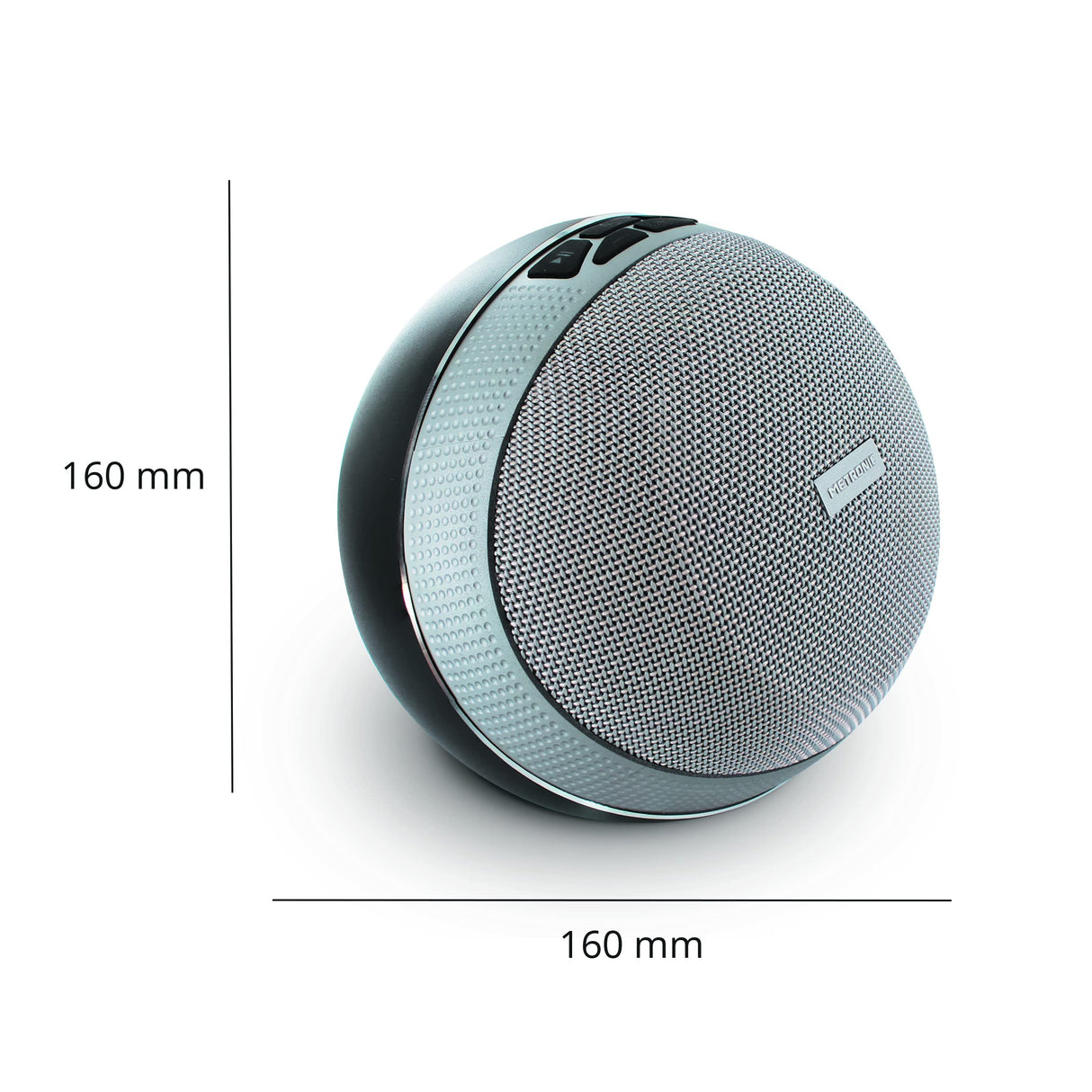 Metronic 477038 - Altavoz portátil Bluetooth, inalámbrico TWS (True Wireless), 20W, 16h autonomía, función Manos Libres, Bass Reflex, DSP, Jack 3,5mm, Gris