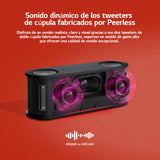 LG xboom Bounce, Altavoz Inalámbrico, Bluetooth, 40W, Sonido Sound Boost, Resistente al Agua IP67, Autonomía 30h, Color de Luces LED Variable, Amplia Conectividad