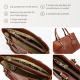Time Resistance Bolso de Cuero de Grano Completo para Mujer Bolso de Mano de Cuero con Asa Superior - Tote