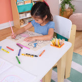 KidKraft Pocket Storage Juego Infantil de Mesa y 2 sillas de Madera con Compartimentos de Almacenamiento, Muebles para Salas de Juego y Dormitorio de niños (20353)