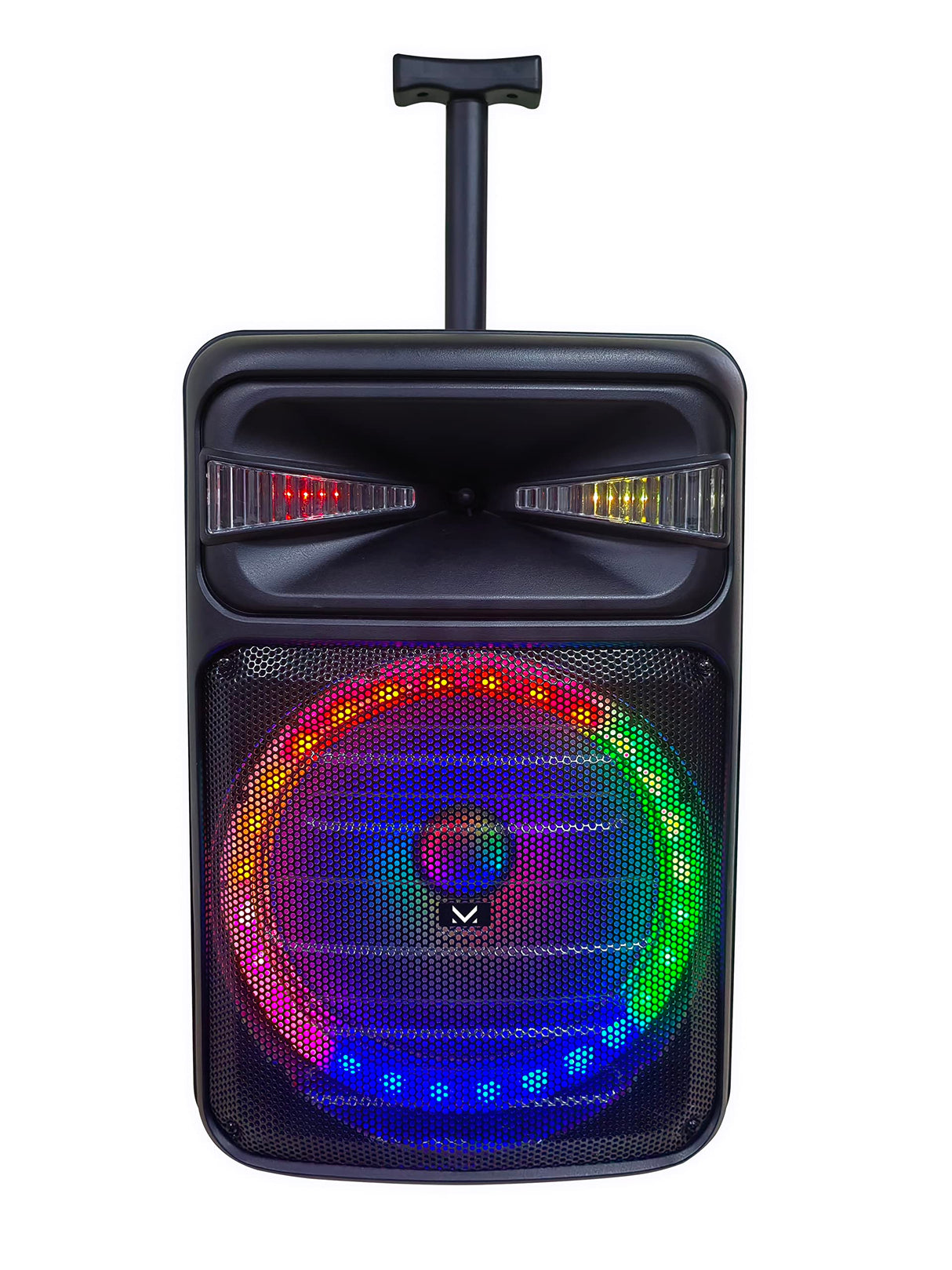 Majestic Fire T5 - Trolley Bluetooth 5.0, Luces LED Multicolor, entradas USB/MicroSD/AUX-IN/Mic, Micrófono, Mando a Distancia, Batería Recargable, Función TWS, Asa y Ruedas de Transporte