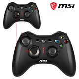 MSI FORCE GC30 V2 Controlador Gamepad Inalámbrico para PC - 2.4 GHz, Batería 600mAh Li-ion, Cubiertas D-Pad Intercambiables, 2 Motores de Vibración, USB 2.0 - Con Cable/Inalámbrico